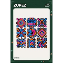 Zpz792 Kilim Grid 27 Ütüyle Uygulanabilir Transfer Baskı - 911529750