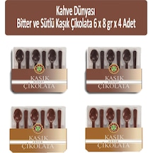 Kahve Dünyası Bitter ve Sütlü Kaşık Çikolata 4'lü 6 x 8 G