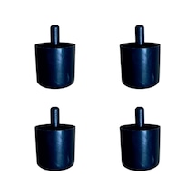 Silindir Plastik Ayak Geçmeli Pimli - 50mm - Siyah 12mm Hks278 - 4 Adet