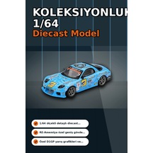 Detaylı 1/64 Ölçek Mazda Rx-7 Re-amemiya D1gp Model Araba - Koleksiyonluk Diecast Oyuncak Bx-313378