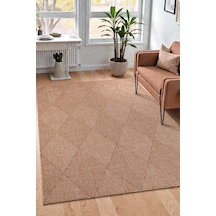 Doğal Jüt Görünümlü Dokuma Kilim Modern & İskandinav Desen Bej Bej