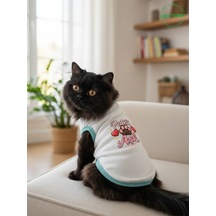 Beyaz Renkli Patili Aşk Baskılı Kedi Ve Köpek Kıyafeti Tişörtü Elbisesi Medium/m/beden 2
