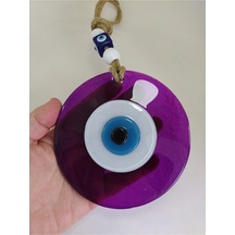 Mor El Yapımı Büyük Cam Nazar Boncuğu 12 Cm