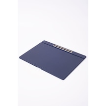 Turgut Office Deri Kapaklı Masa Sümeni Lacivet Gold Detaylı 50 x 35 CM