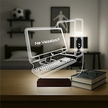Luvivia Bilgisayar Tasarım Gamer Pc Kişiye Özel 3d Lamba - Masa Gece Lambası Şeffaf