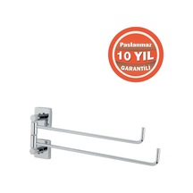 Çelik Banyo Paslanmaz Pirinç Vizyon 2 Li Döner Havluluk Krom