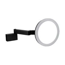 Banyo Makyaj Aynası, Ledli Gün Işığı , Çift Kollu, 3x Büyüteçli - Mat Siyah Krom