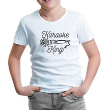 Microphone Karaoke King Beyaz Çocuk Tshirt 001