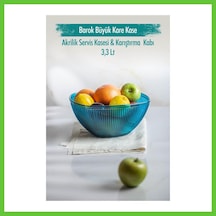 Bezos Akrilik Barok Aquamarin Büyük Kare Meyve & Salata Kasesi & Karıştırma Kabı / 3,3 Lt Cam Değildir Dmc