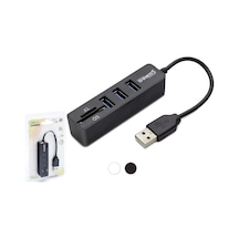 Usb Hub Kart Okuyucu 5 Port 480 Mbps Siyah Hdx7009