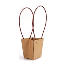 Kraft Çiçek Taşıma Çantası 12Cmx9Cm H:12Cm (2'Li) Kraft Çiçek Taşıma Çantası 12C