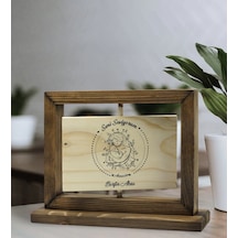 Bk Gift Kişiye Özel İsimli Anneler Günü Tasarımlı Doğal Ahşap Dönen Fotoğraf Çerçevesi, Anneler Günü Hediyeleri, Ev Dekoru, Masaüstü Dekoru-8
