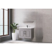 Denko Royal 80 Cm Kül Gri Banyo Dolabı Alt Modül Lavabo