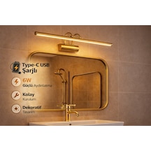 Sarjlı Led Flüt Resim Aplik 6w 3200k Gün Işığı 35cm Duvar Tipi Ayna/tablo Üstü Dekoratif Işık Ip20 Iç Mekan Kullanım Gold