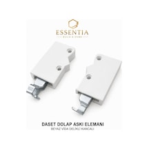 Daset Dolap Askı Elemanı Sağ Beyaz Vidalı Kancalı Gizli Askı Sistemi Çoklu Renk