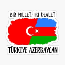 Bir Millet Iki Devlet Sticker Yapıştırması Türkiye-Azerbaycan