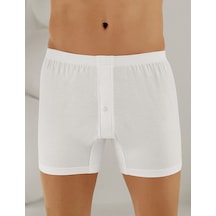 6 Lı Paket Şahinler Penye Pamuk Erkek Boxer Beyaz Me010 Beyaz