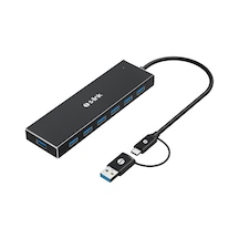 Slınk S-lınk Sw-u317, Usb3.0 Type-c To , 7xusb 3.0, Metal, Usb Hub