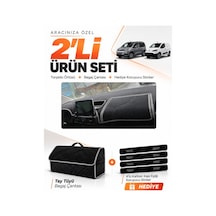 E-biz Toyota Proace Cıty 2020-2026 Uyumlu Torpido Örtüsü + Tay Tüyü Çanta - Siyah-gri - To021