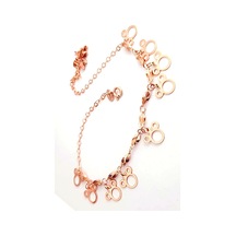 Italyan Tasarımı Gümüş Üzerine Rose Altın Kaplama Halhal Rose