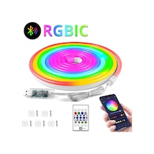 Neon Led Esnek Aydınlatma - Rgb Magıc Smart - 5 Metre Paket Ip67 - Uzaktan Kumanda + Uygulama 5570 Sarı