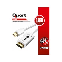 Qport 1.8metre Q-dpm Mdp-hdmı Görüntü Kablosu-213093