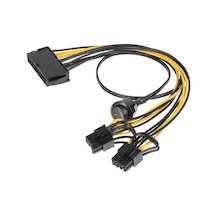 ATX 24 PIN To 2x 6+2 8 Pin Anahtarlı Ekran Kartı Besleme Kablosu