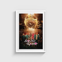 Squid Game Dizi Posteri Tablo Çerçeveli Poster Duvar Dekorasyonu Beyaz Çerçeveli Tablo Beyaz Çerçeveli Tablo Dn11d557beyaz
