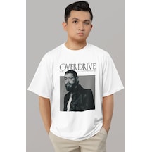 Tasarım Overdrive Post Malone Rapper Şarkıcı Baskılı Unisex Overs Beyaz