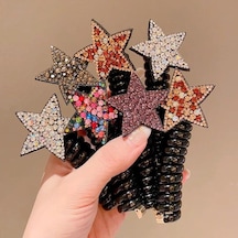 Çok Renkli 1 Adet Rhinestone Yıldız Saç Kravat At Kuyruğu Yüksek Elastik Dayanıklı Scrunchies Saç Bantları Kız İçin Saç Halatlar Saç Aksesuarları