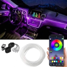 Araç İçi Atmosfer Ambiyans Led Neon İp Led RGB App Kontrollü 5 P
