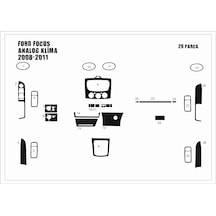 Ford Focus Torpido Kaplama 2008 -2011 Analog Klima 29 Parça Piano Black