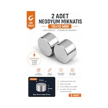 2 Adet 15x10 Mm Yuvarlak Neodyum Mıknatıs , Çok Güçlü Magnet, Çap: 15 Mm X Boy: 10 Mm