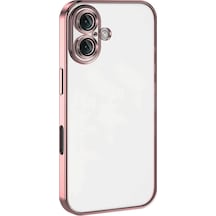 Apple İphone 16 Plus Kılıf Razer Lensli Silikon - Pembe Çok Renkli
