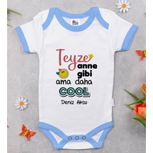 Bk Gift Bk Kids Kişiye Özel Mavi Bebek Body Zıbın - Model 52 6 - 9 Ay