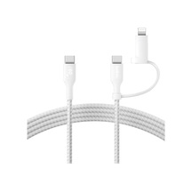 2-in-1 Charging Cable With Usb-c & Lightning Connector - Braided -charging Cable, Usb-c To Usb-c & Lightning Charger Cord, Multi-charging Combo For, İpad,, More -