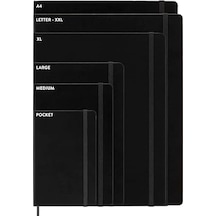 Klasik 12 Aylık 2025 Aylık Planlayıcı, Yumuşak Kapak, Cep 3.5" X 5.5" , Siyah, 128 Sayfa