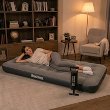 Bestway Single Tek Kişilik Şişme Yatak + El Pompası 185x76x22cm 671gy Bw150 Gri