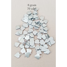 Oya Abiye Bileklik Kolye Pleksi Metalik Plastik Pul Gümüş Renk 8 Gram 70 Adet - Bnc530