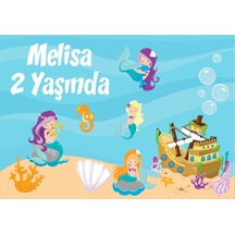 Deniz Altı Temalı Doğum Günü Afişi 100x150 Cm