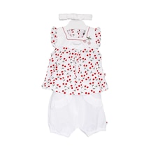 S-Mall Caramell Bebek Takımı - 3 Lü - Tkk6173 - Cherry - Beyaz