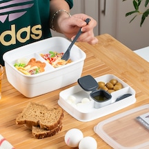 Porsima 3200 Vakumlu 2 Katlı Lunch Box - Sefer Tası 1200 Ml Beyaz