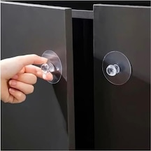 4 Lü Şeffaf Yapışkan Askı Delmeden Montaj, İz Bırakmaz, Güçlü Tutuş, Banyo Mutfak Kapı Arkası Askılık Seti 7/8 Yaş