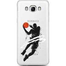 Samsung Uyumlu J7 2016 Basketbolcu Tasarımlı Süper Şeffaf Telefon Kılıfı Çok Renkli