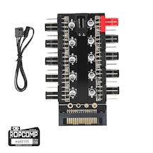 Ropcomp 10 Port Fan Power Hub Sata Güçlü Pwm Switch Çoklayıcı