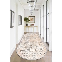 West Home Makinede Yıkanabilir Kaymaz Taban Leke Tutmaz Oval Modern Yolluk Ev Dekorasyonu İçin Bej Kesme Yolluk Wh548 Beige Oval Yolluk