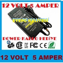 12 Volt 5 Amper Plastik Kasa Adaptör Standart Uç