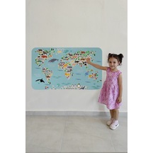 Harita Sepeti Eğitici Dünya Haritası Dünya Atlası Çocuk Ve Bebek Odası Duvar Sticker-3771-a-60 X 105 CM