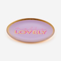 Mor Cam Hello Lovely Dekoratif Tabak 13x1x13 Cm