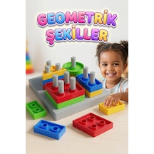17 Parça 4 Farklı Renkli Eğlenceli Geometrik Şekilli Zeka Geliştirici Eğitici Bul-tak Oyun Seti